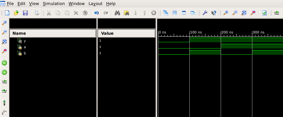 Click to enlarge Simulation waveform for OR gate