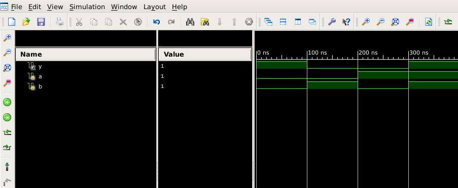 Click to enlarge Simulation waveform for XNOR gate