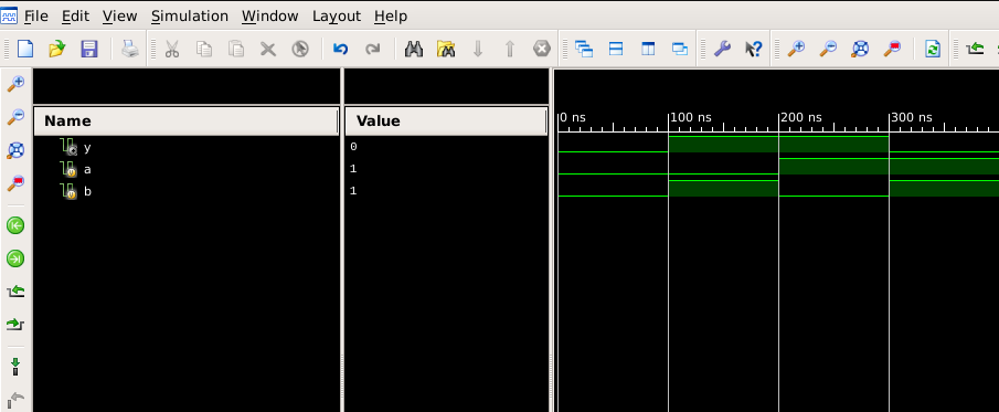 Click to enlarge Simulation waveform for XOR gate