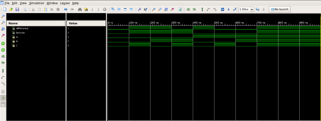 Click to enlarge Simulation Output: Waveforms for all 8 input combinations