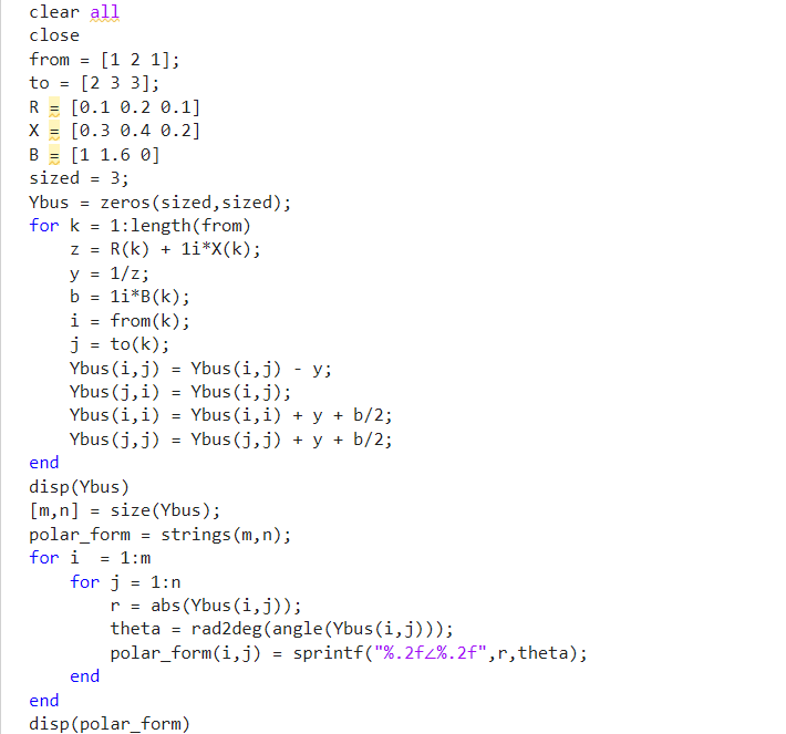 Click to enlarge Figure 3: MATLAB code used for Q1