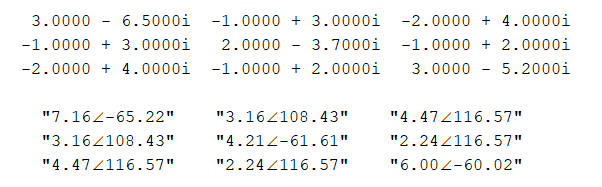 Click to enlarge Figure 4: Computed Ybus for Q1
