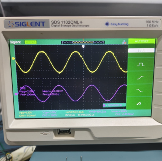 Click to enlarge Inverting amplifier output for Sine wave input